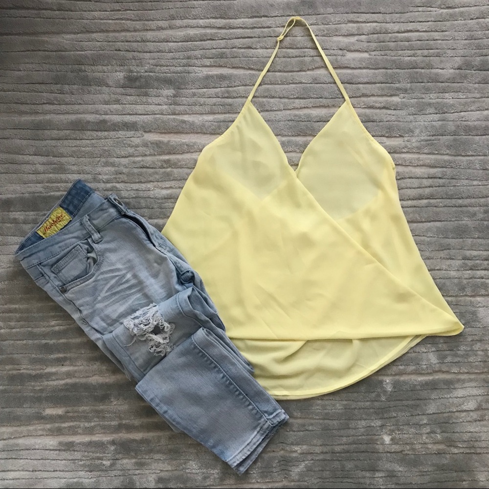 Crossover Yellow Tank Blouse